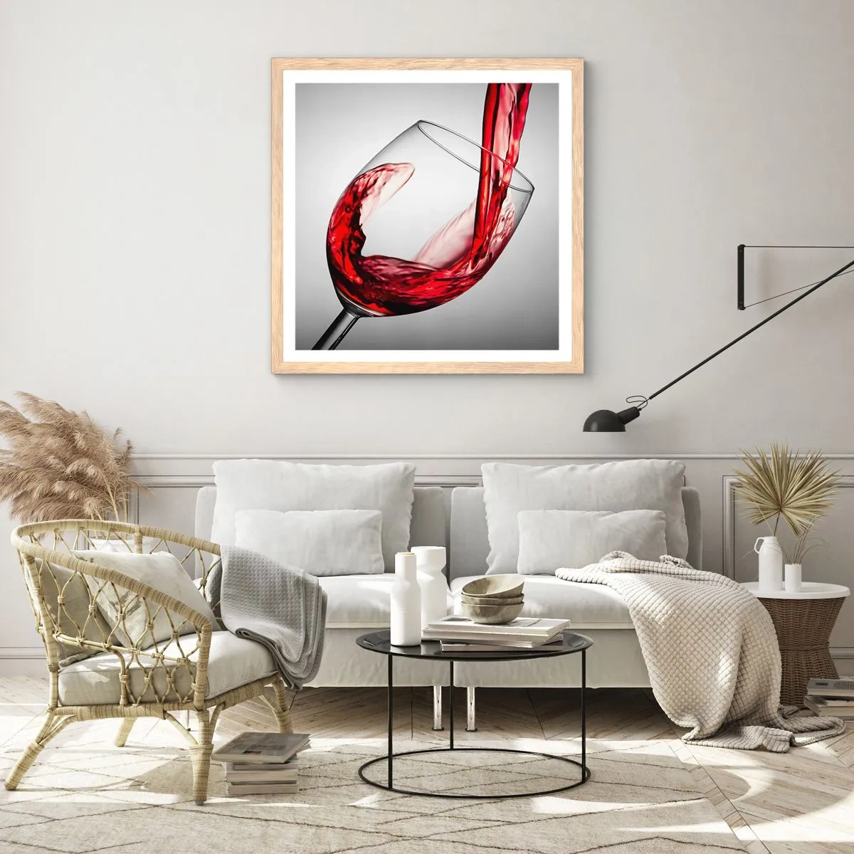 Pôster com moldura de carvalho claro - Cor - movimento - som - 30x30 cm