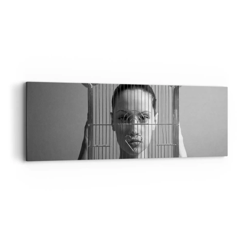 Quadro em tela - Retrato um pouco surreal - 90x30 cm