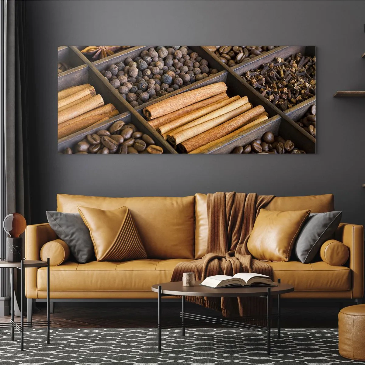 Quadro em vidro - Um tesouro de aromas - 140x50 cm