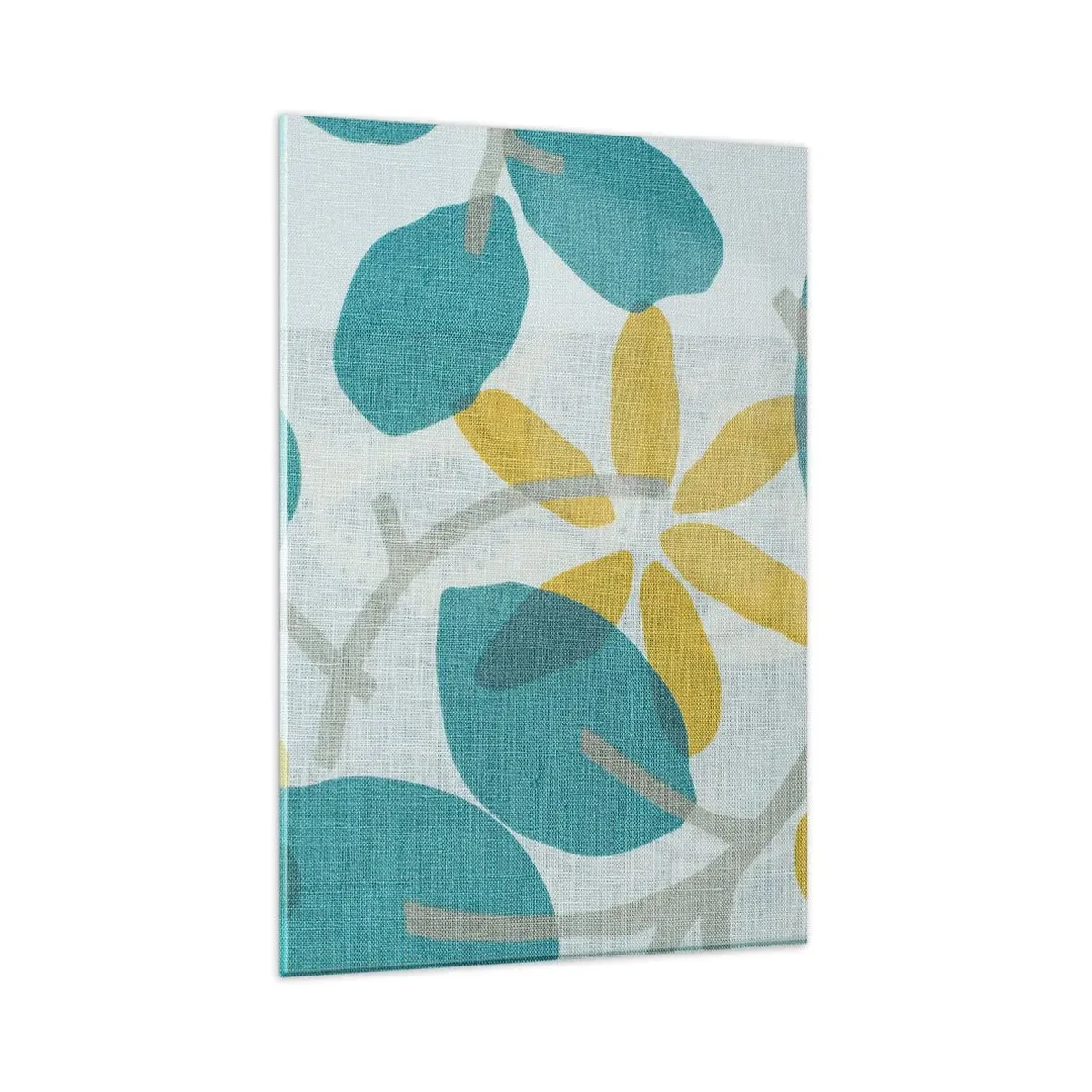 Quadro em vidro - Entre as folhas azuis - 80x120 cm