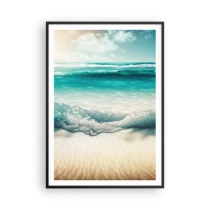 Pôster com moldura preta - A paz do oceano - 70x100 cm