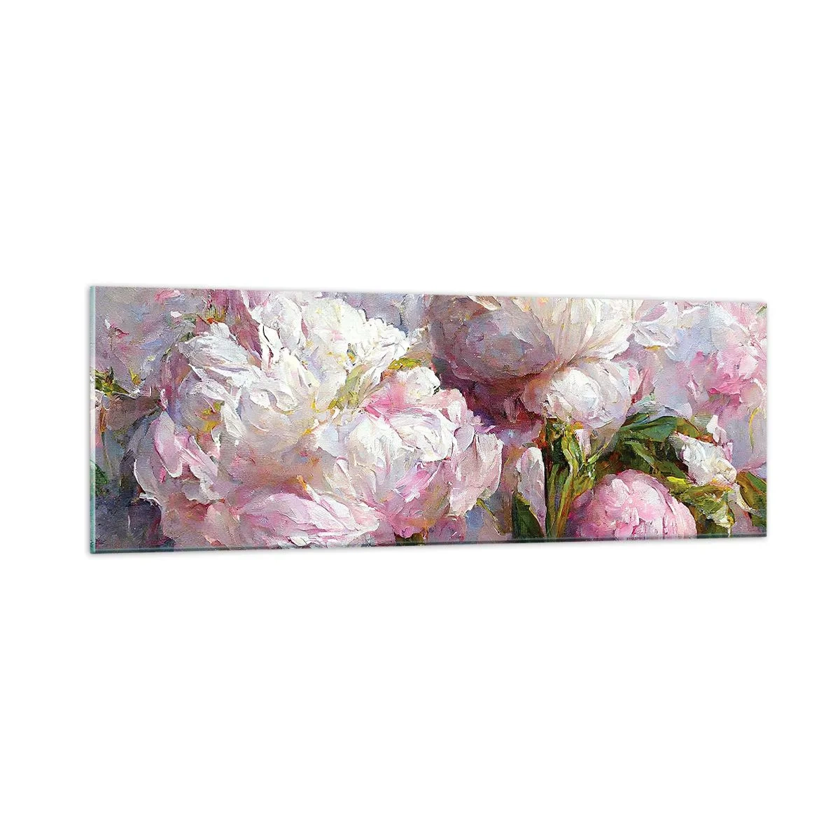 Quadro em vidro - Um buquê cheio de vida - 90x30 cm