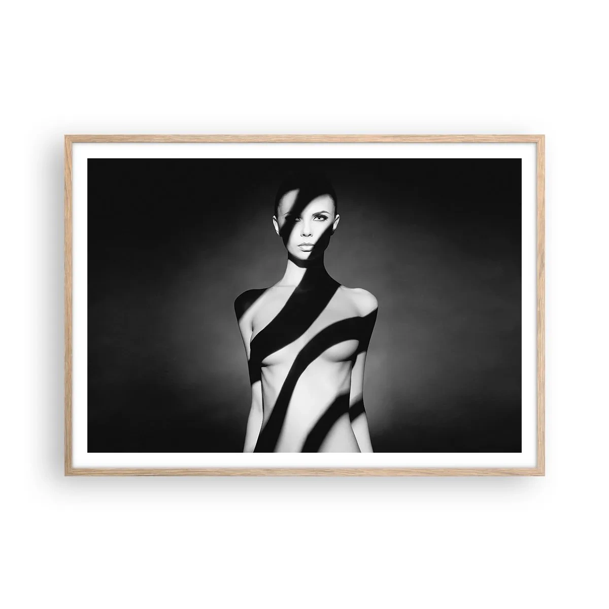 Pôster com moldura de carvalho claro - No brilho e na sombra - 100x70 cm