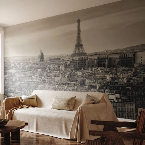 Papel de Parede Premium Sand - Sobre os telhados de Paris - Cidade, Paris, Arquitetura - 200x140 cm