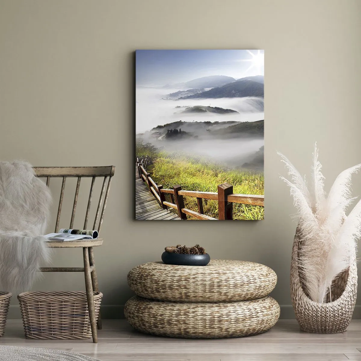 Quadro em tela - Tecido de brilho e névoa - 70x100 cm