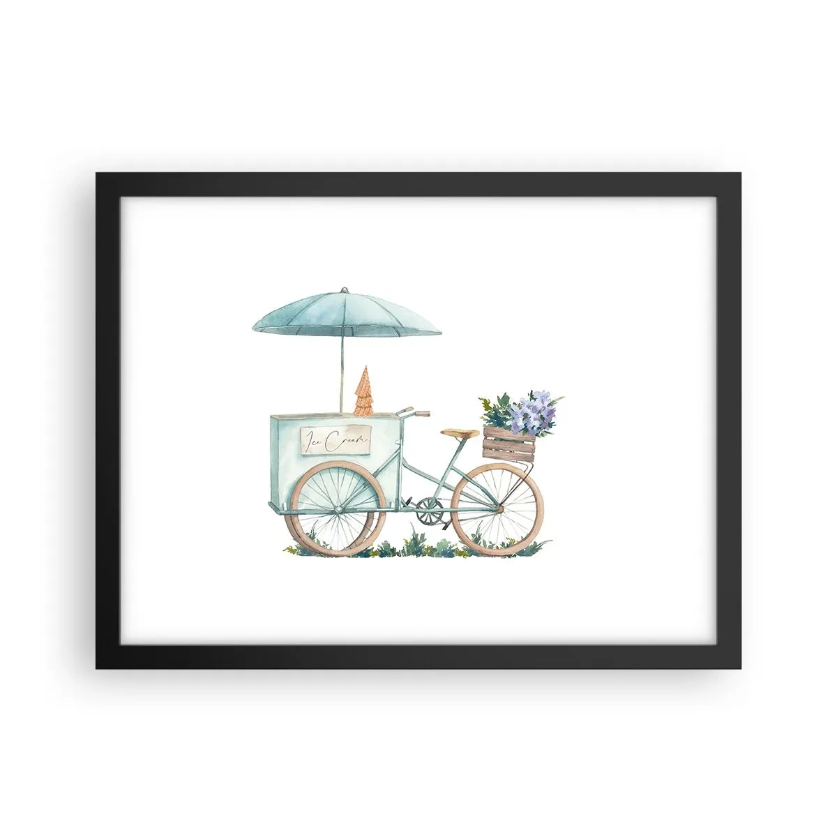 Pôster com moldura preta - Doce lembrança do verão - 40x30 cm