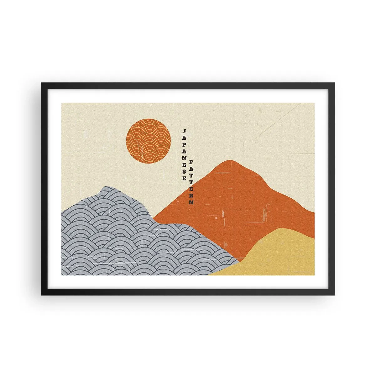 Pôster com moldura preta - No espírito japonês - 70x50 cm