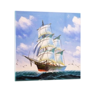 Quadro em vidro - Orgulhosamente com o vento - 60x60 cm