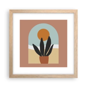 Pôster com moldura de carvalho claro - Pequenas alegrias - 30x30 cm