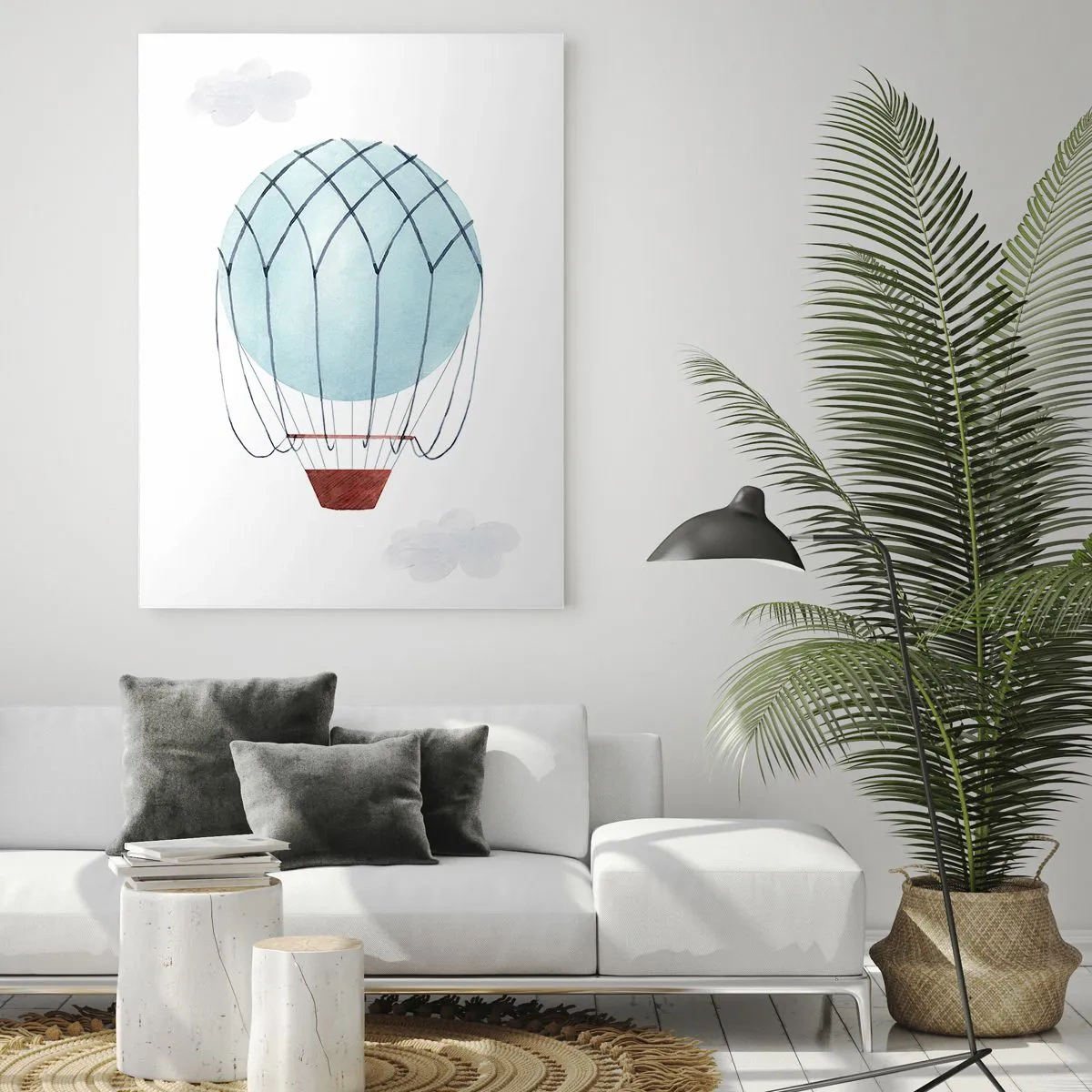 Quadro em vidro - Tudo nas nuvens - 50x70 cm