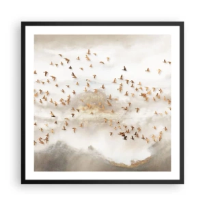Pôster com moldura preta - Está na hora… - 60x60 cm