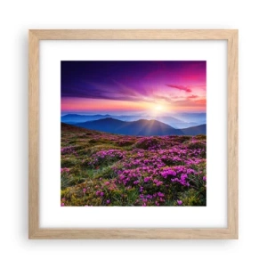 Pôster com moldura de carvalho claro - Campo cheiroso - 30x30 cm