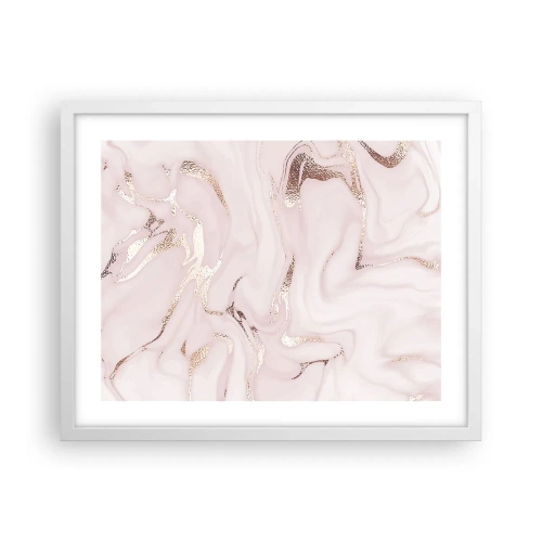 Pôster em moldura branca - Num lenço cor-de-rosa - 50x40 cm