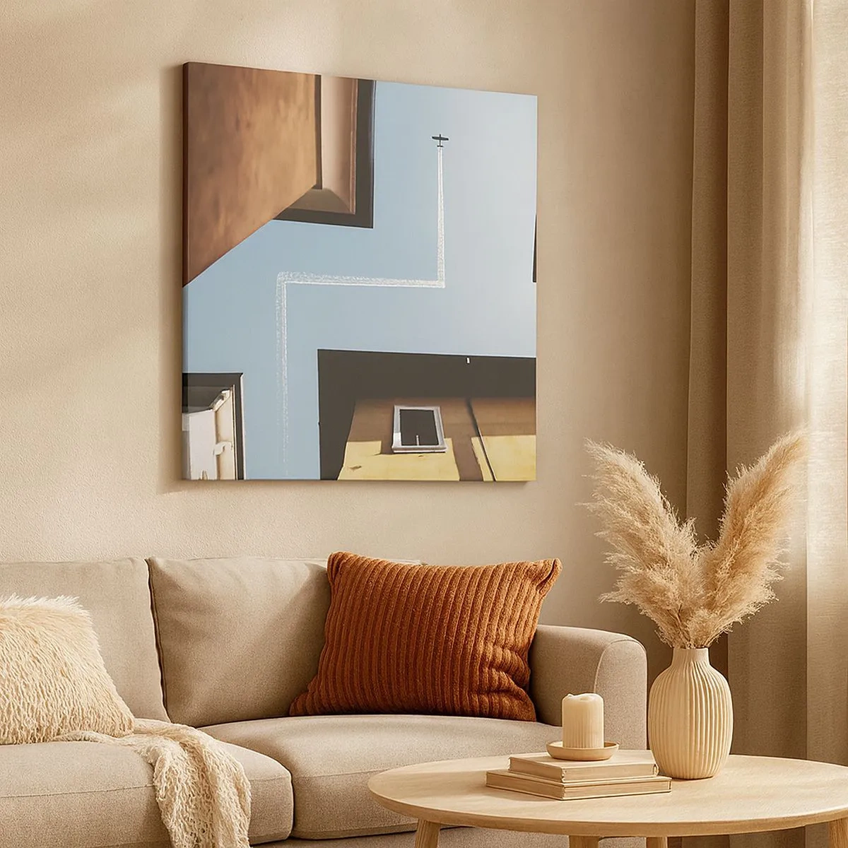 Quadro em tela - Acima do labirinto da cidade - 30x30 cm