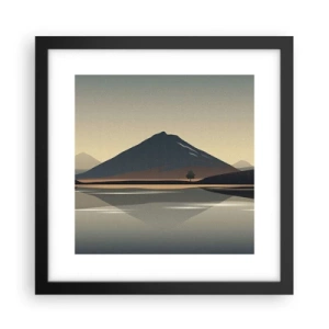 Pôster com moldura preta - Reflexo de espelho - 30x30 cm