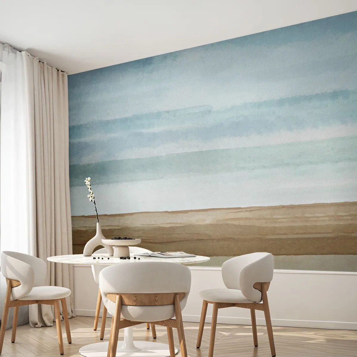 Papel de Parede Premium Canvas - Serenidade - Abstração, Costa, Praia - 350x256 cm