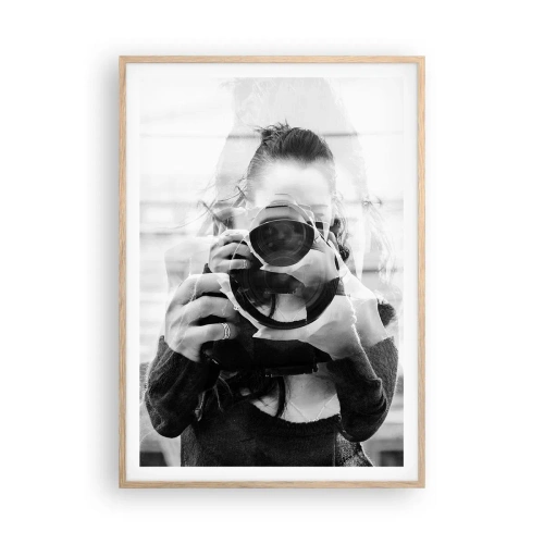 Pôster com moldura de carvalho claro - Criador e material - 70x100 cm