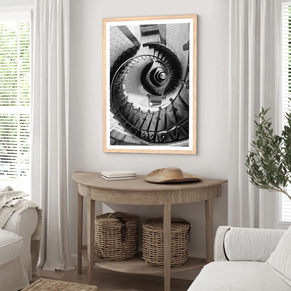 Pôster com moldura de carvalho claro - Cada vez mais alto - 30x40 cm