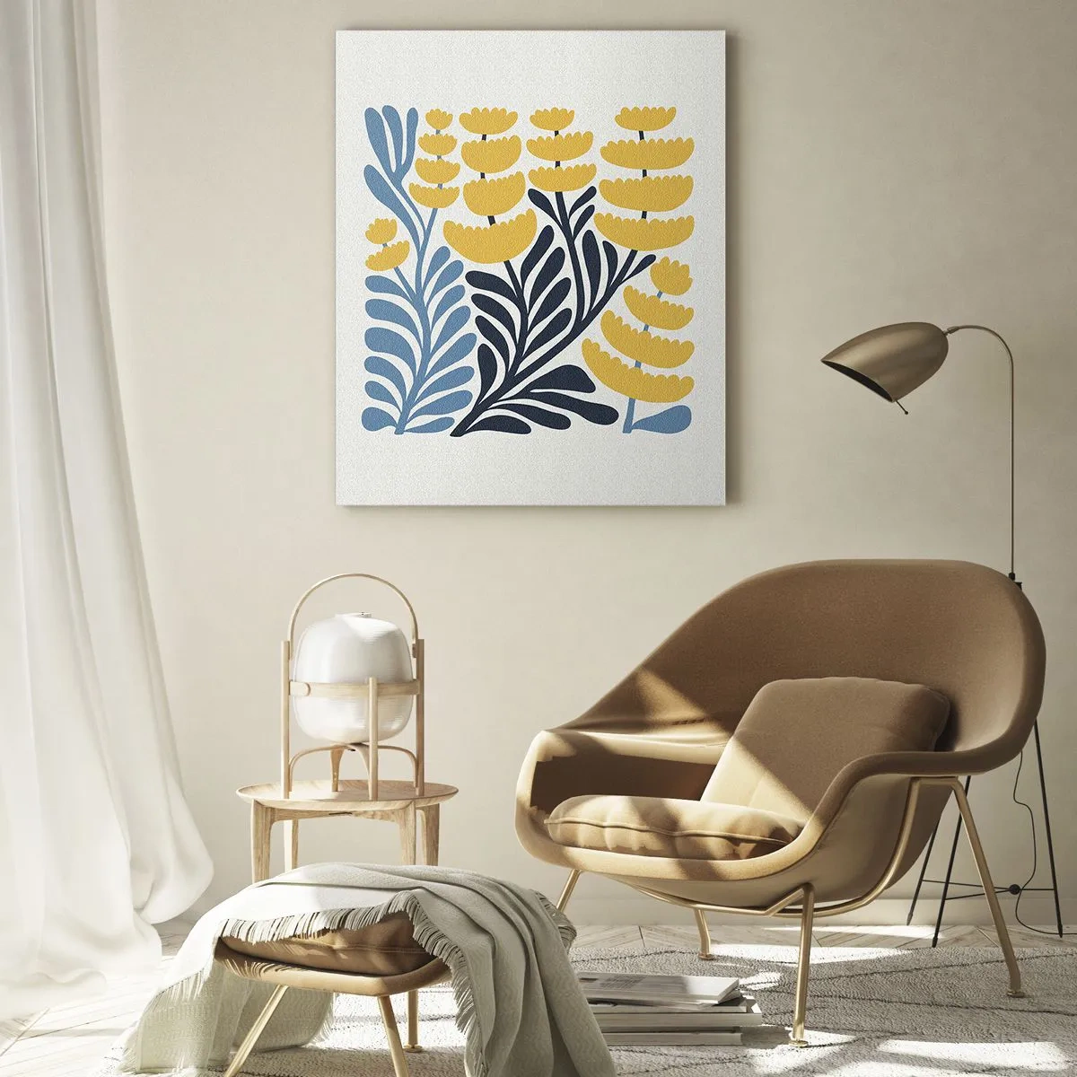 Quadro em vidro - Canteiro de flores ensolarado - 50x70 cm