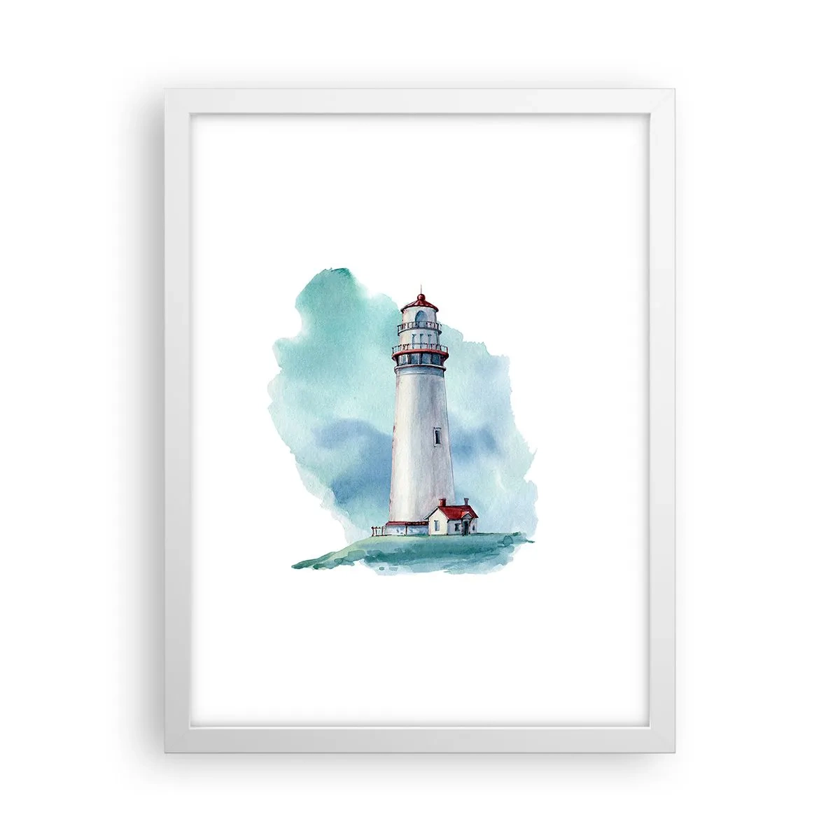 Pôster em moldura branca - A gentil irmã do azul - 30x40 cm