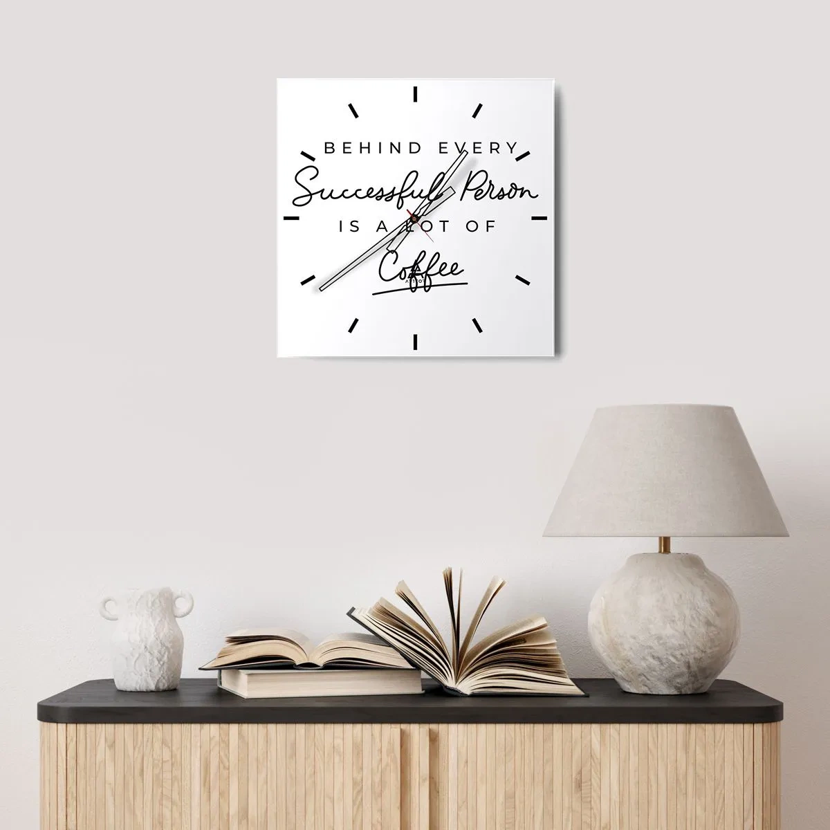 Relógio de parede - Relógio em vidro - O segredo do sucesso - 30x30 cm