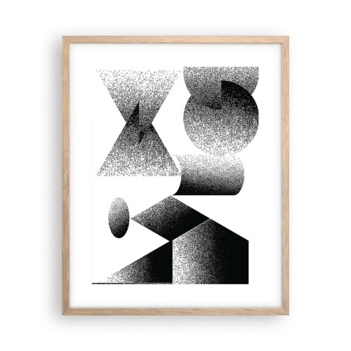 Pôster com moldura de carvalho claro - Ângulos e ovais - 40x50 cm