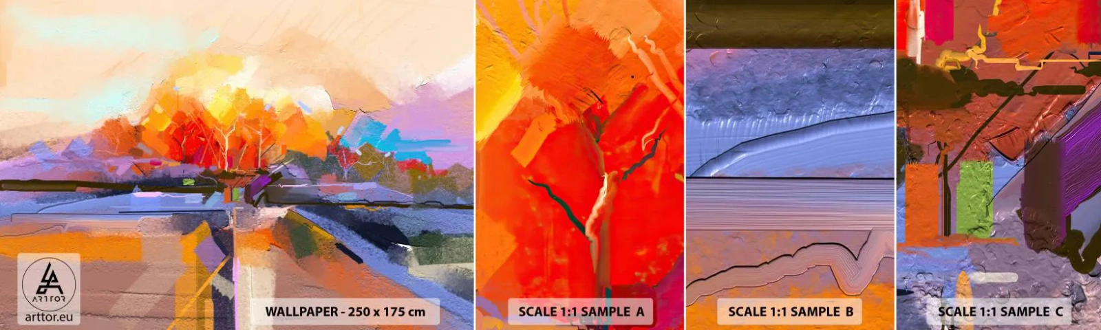 Amostra de papel de parede autocolante Deluxe Sticker - O outono chegou - Paisagem, Pedaço, Natureza - 100x30 cm