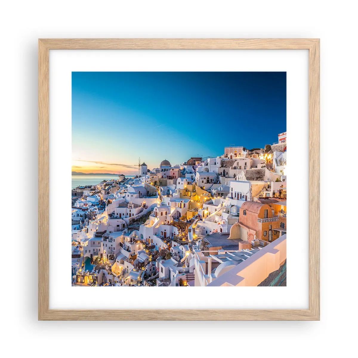 Pôster com moldura de carvalho claro - A essência grega - 40x40 cm