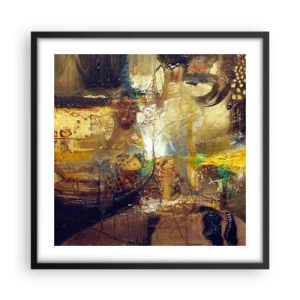 Pôster com moldura preta - Frio, mais quente, quente - 50x50 cm