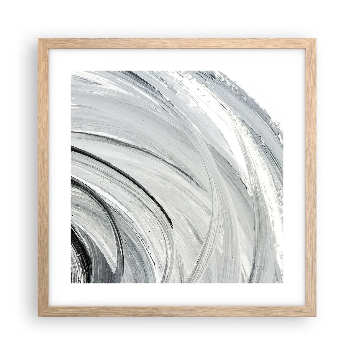 Pôster com moldura de carvalho claro - Composição orbital - 40x40 cm