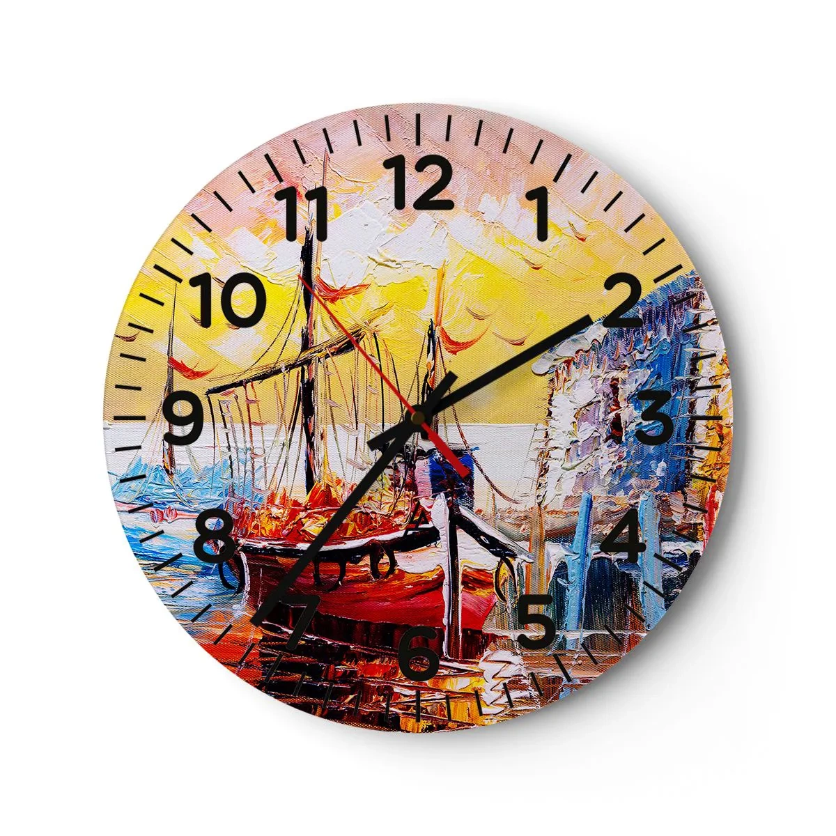 Relógio de parede - Relógio em vidro - Feliz retorno - 40x40 cm