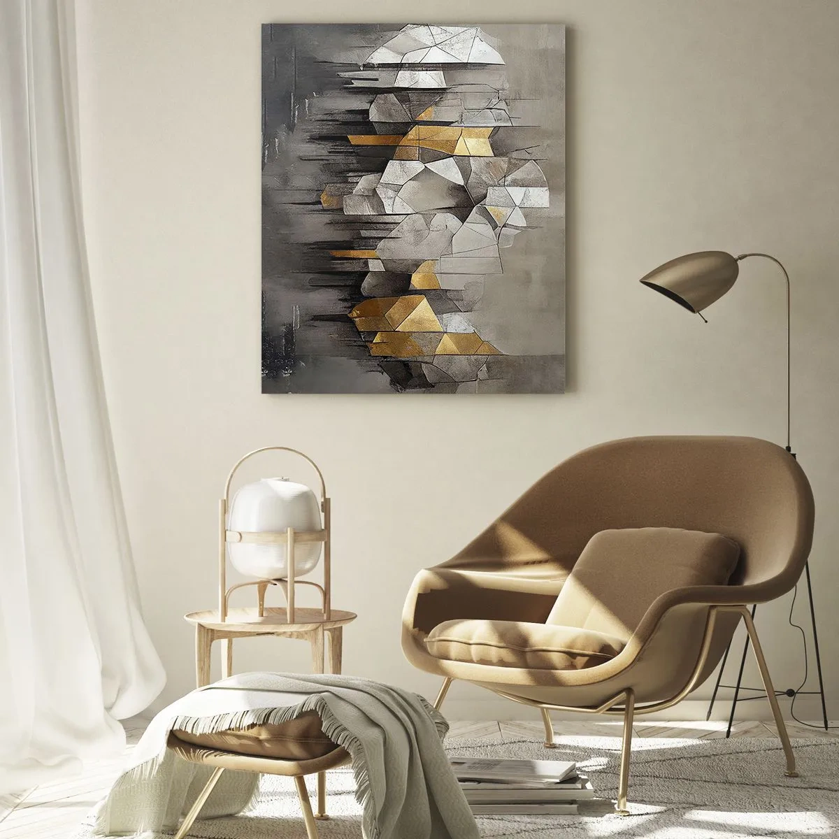Quadro em vidro - Composição de gelo e luz - 50x70 cm