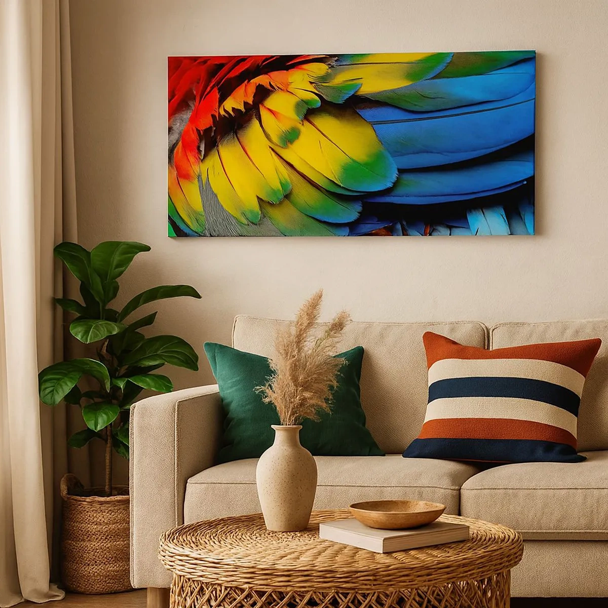 Quadro em tela - Ave do paraíso - 100x40 cm