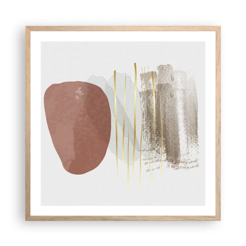 Pôster com moldura de carvalho claro - Colunata abstrata - 60x60 cm