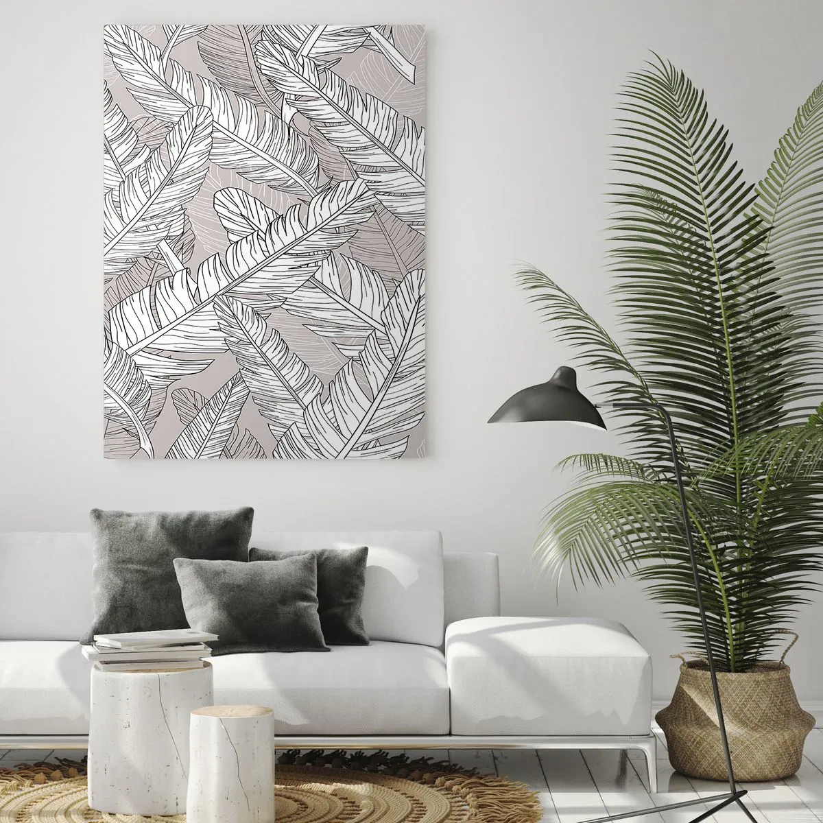 Quadro em vidro - Turbilhão de penas - 50x70 cm
