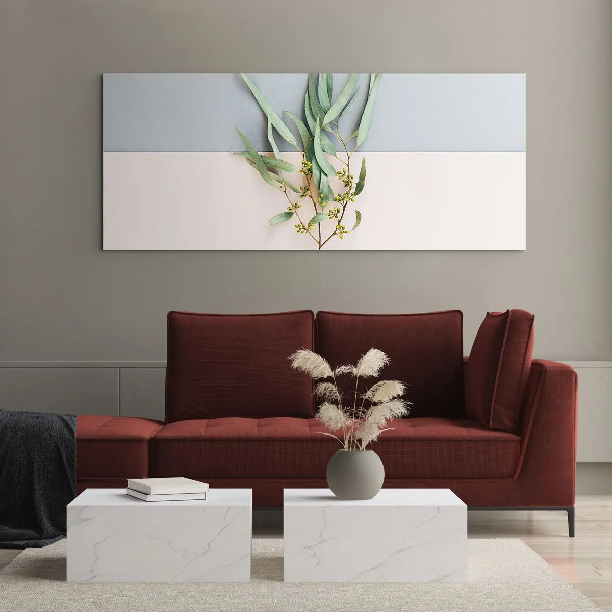 Quadro em vidro - Sutileza pastel - 100x40 cm