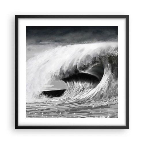 Pôster com moldura preta - A ira do oceano - 50x50 cm