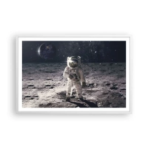 Pôster em moldura branca - Saudações da Lua - 91x61 cm