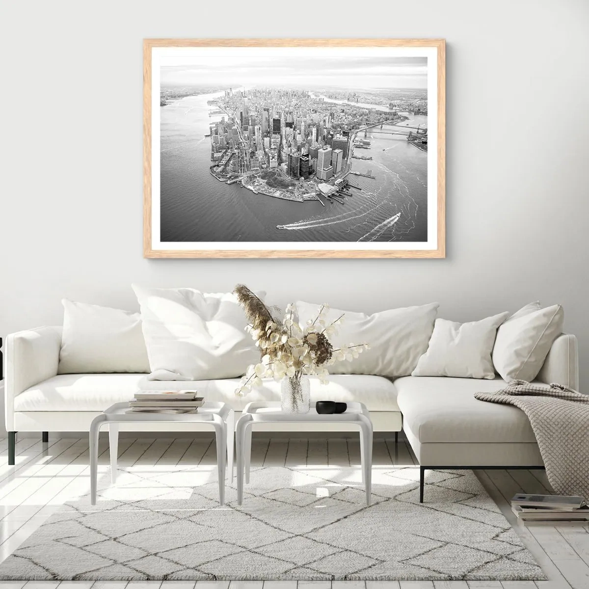 Pôster com moldura de carvalho claro - Como não amar? - 40x30 cm