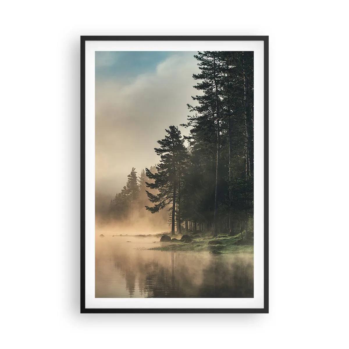 Pôster com moldura preta - O nascimento do dia - 61x91 cm