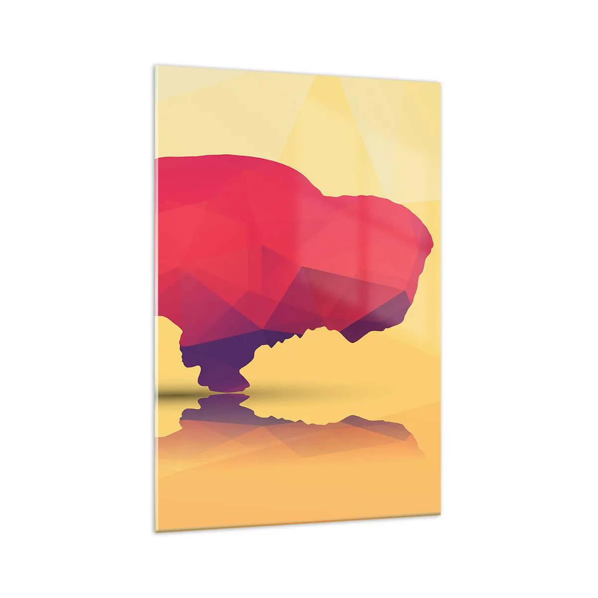 Quadro em vidro - A força amaranto do bisonte - 70x100 cm