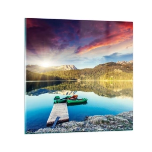 Quadro em vidro - Sobre a água tão lisa como um espelho - 70x70 cm