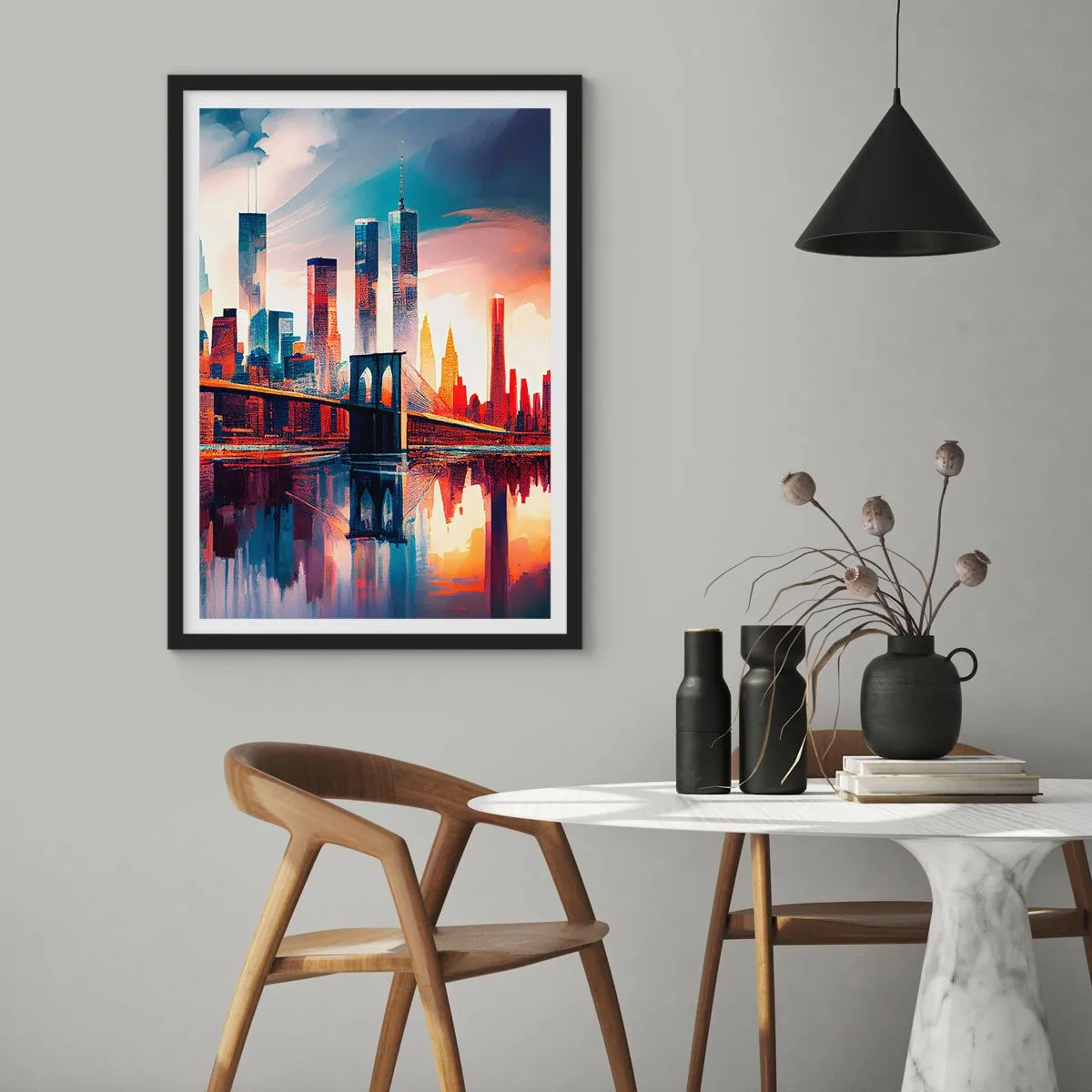 Pôster com moldura preta - Nova York dos sonhos - 70x100 cm