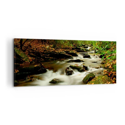 Quadro em tela - Como prata líquida - 100x40 cm