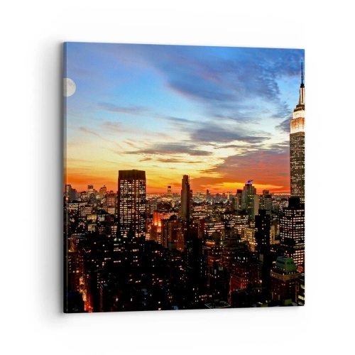 Quadro em tela - Noite Brilhante Americana - 70x70 cm