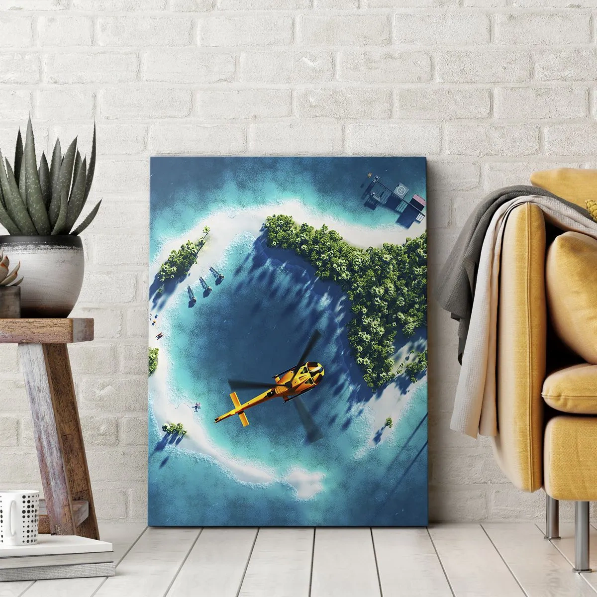Quadro em tela - Compre uma ilha para si - 50x70 cm