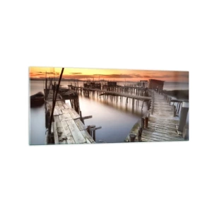 Quadro em vidro - Turismo autêntico, não fictício - 120x50 cm