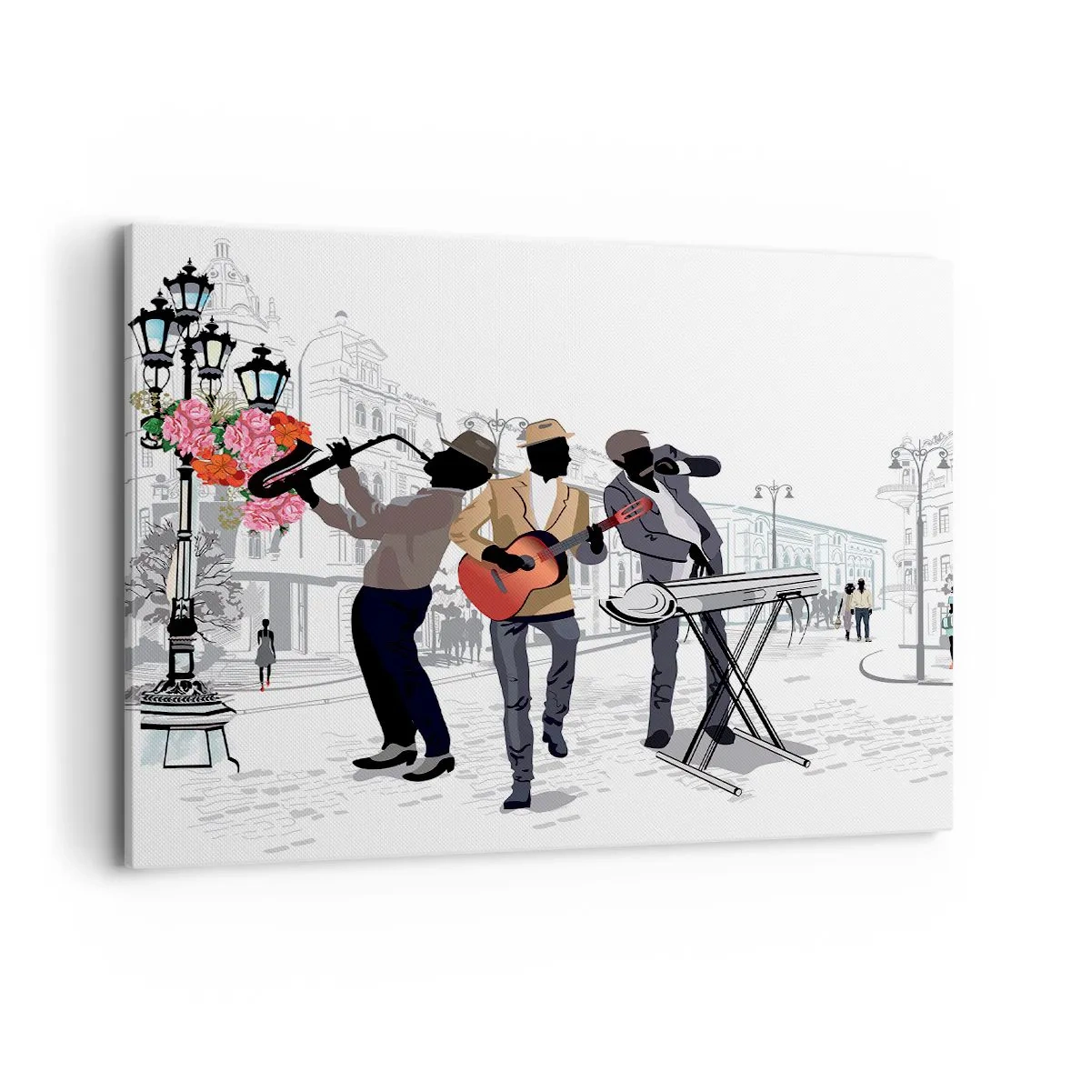 Quadro em tela - Música de rua - 100x70 cm