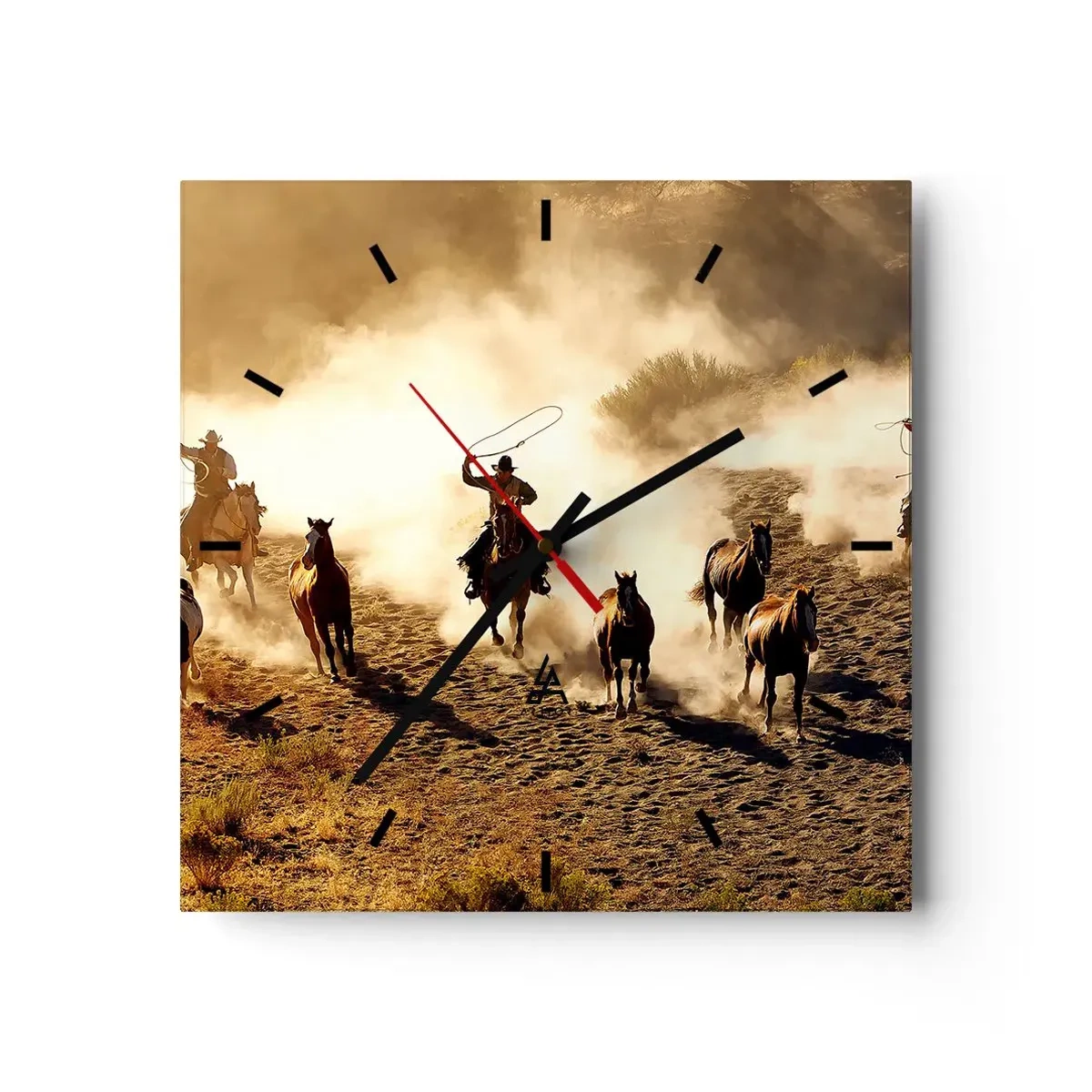 Relógio de parede - Relógio em vidro - Oeste verdadeiramente selvagem - 30x30 cm