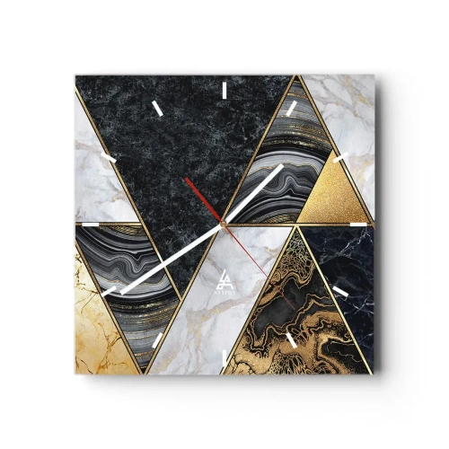Relógio de parede - Relógio em vidro - Pedra por pedra - 30x30 cm